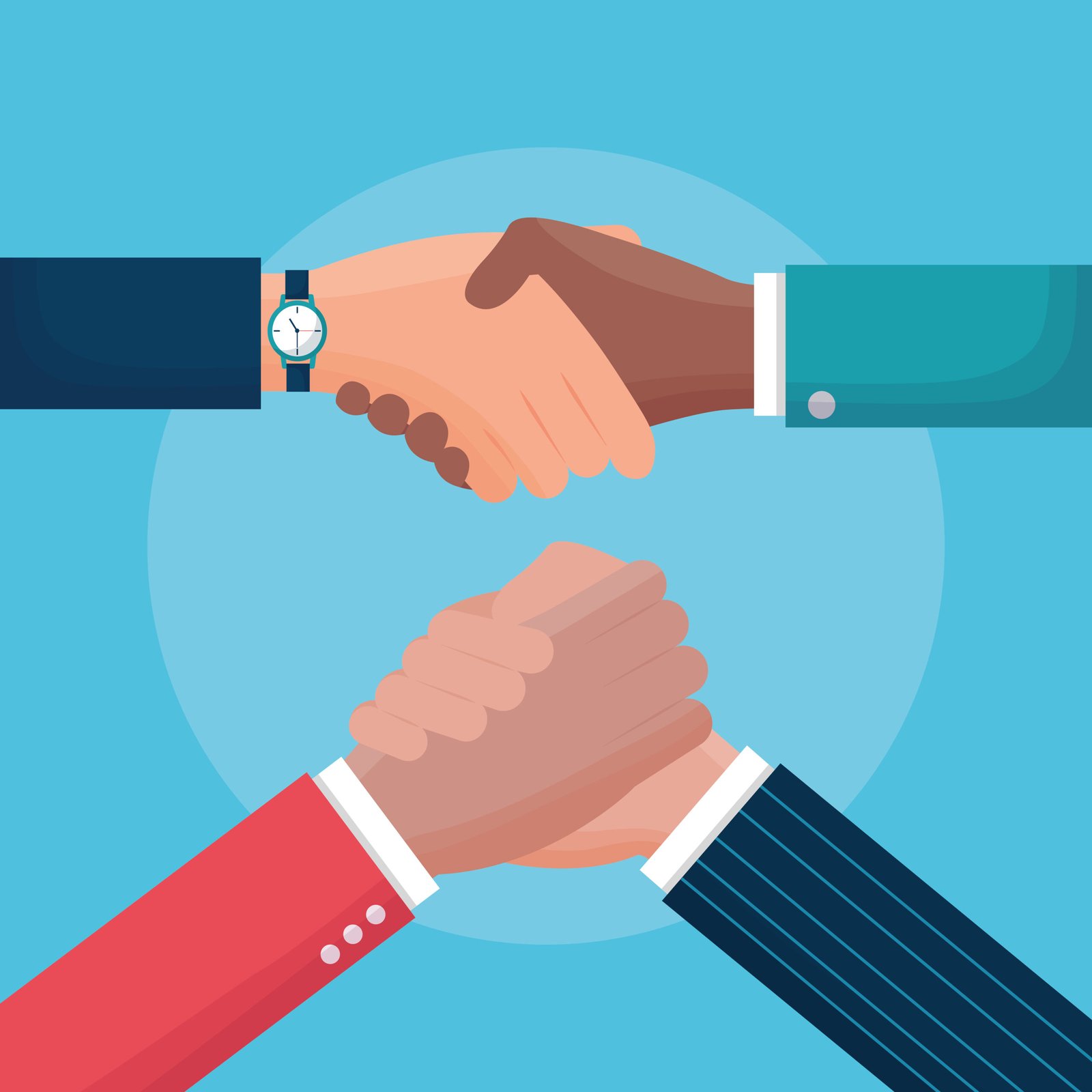 flat design people business handshake